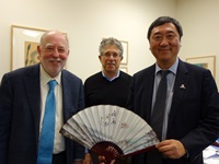 Prof. Joseph Sung meets with Dr. Graham Fleming, Vice Chancellor for Research (1st left) and Dr. Robert Price, Associate Vice Chancellor for Research (middle), at the University of California, Berkeley.